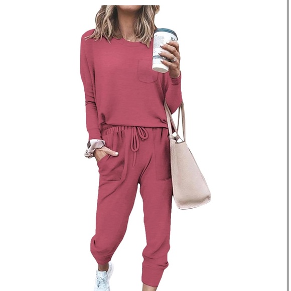 NWOT Pink women’s super soft comfy matching 2 piece loungewear set size M - Picture 1 of 3